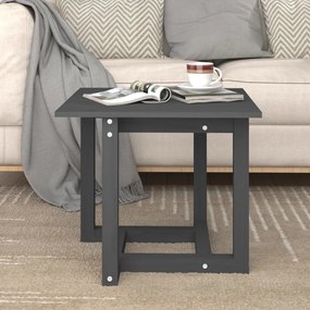 Tavolino da salotto grigio 50x50x45 cm legno massello di pino