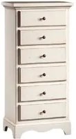 Cassettiera 6 cassetti in legno shabby chic bianco 50x35x105 - Mobili 2G