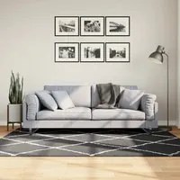 Tappeto Shaggy a Pelo Lungo Moderno Nero e Crema 140x200 cm 375411