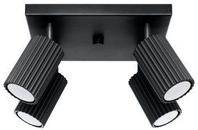 Faretto nero in metallo ø 6,5 cm Gleam – Sollux