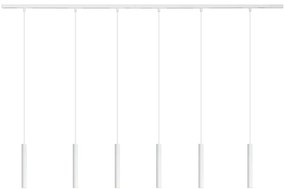 Sistema di illuminazione su binario moderno con 6 luci a sospensione bianche monofase - Slimline Keno