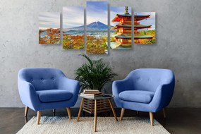Quadri 5 pezzi – Vista sulla Pagoda Chureito e sul Monte Fuji