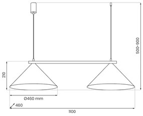 Lampada a sospensione su cavo CAPITAL 2xGX53/15W/230V oro rosa