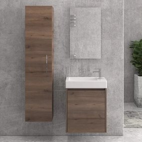 Mobile bagno 55 cm sospeso con un'anta e lavabo incasso MN-55A - KAMALU