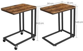 Tavolino portaoggetti mobile ELDUR, marrone/nero