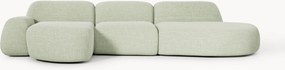 Divano angolare componibile 4 posti in bouclé con chaise longue Wolke