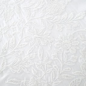 Set copripiumino e federa bianco in cotone per letto matrimoniale e per letto esteso 230x220 cm Embroidery Floral – Bianca