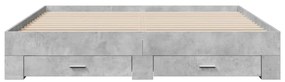 Giroletto cassetti grigio cemento 180x200 cm legno multistrato