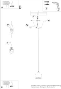 Sollux SL.1132 - Lampadario a cavo SAVAR 1xE27/60W/230V nero