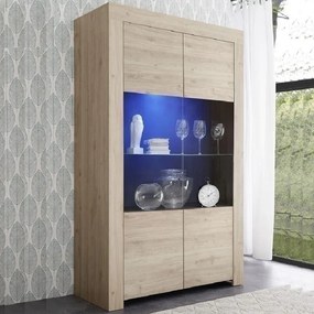 Vetrina moderna 2 ante 110x186 Rovere Cadiz – Flora