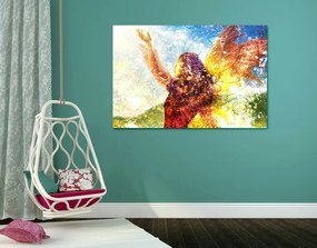 Quadro su tela – Donna dipinta in esecuzione magica