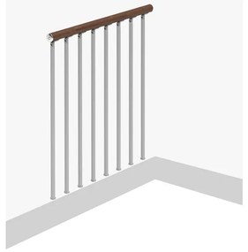 Balaustra in kit IRIS Superiore in acciaio e legno argento e noce L 102 cm