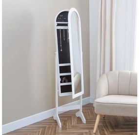 Atmosphera - Specchio a figura intera con portagioie LEXY 158x38 cm bianco