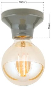 Orion - Plafoniera FROST 1xE27/60W/230V grigia