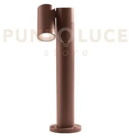 Ges1110- paletto in alluminio 1 luce attacco gu10 marrone ip65 h.45cm