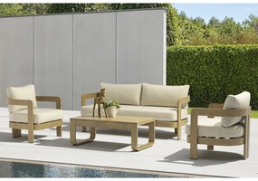 NAMOR - salotto con struttura in alluminio verniciato effetto legno