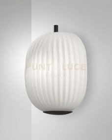 Domizia applique in vetro soffiato e metallo nera 1 luce attacco e27