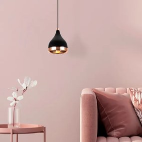 Lampada a sospensione a cavo YILDO 1xE27/40W/230V nero/rame