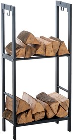 Portalegna Da Camino İn Acciaio Zincato: Kaminholzständer Rehna / Anthrazit / 40x100x30 C