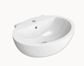 Flaminia Dip Lavabo 62 cm da appoggio o sospeso con piano rubinetteria monoforo in ceramica bianco