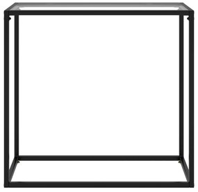 Tavolo consolle trasparente 80x35x75 cm in vetro temperato