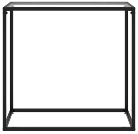 Tavolo consolle trasparente 80x35x75 cm in vetro temperato
