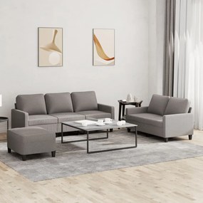 Set Di Divani 3 Pz Con Cuscini Tortora İn Tessuto /
