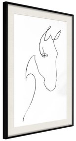 Poster  Sketch of a Horse's Head  Cornice Quadri Cornice nera con pass-partout, Larghezza x Altezza Home decor 20x30