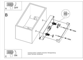 Applique da Parete Rettangolare 2xG9 QUAD MAXI in Alluminio