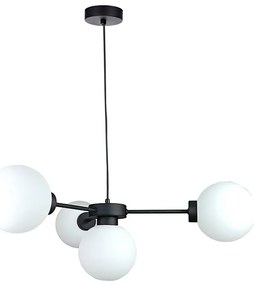 Lampadario a sospensione con filo KALIOPE 4xE14/50W/230V nero/bianco