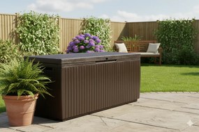 Baule Cassapanca da Esterno 123x57x54 cm in Resina Keter Springwood Marrone...