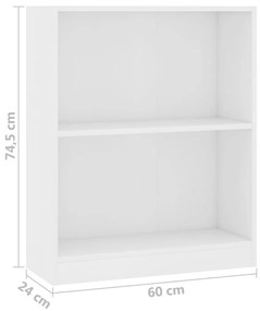 Libreria Bianca 60x24x76 cm in Legno Multistrato