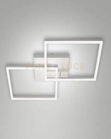 Bard plafoniera bianca l.65x65cm 2 luci a led 3000k - 52w - 5180 ...