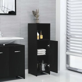 Armadio da bagno nero 30x30x95 cm in truciolato