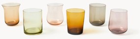 Set 6 bicchieri in vetro soffiato in diverse forme e colori Diseguale