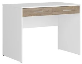 Scrivania 2 Cassetti 100X60x75 Rovere E Bianco Design Moderno
