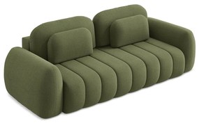 Divano verde allungabile/con contenitore con rivestimento in bouclé 266 cm Pele – Makamii