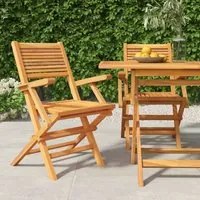 Sedie da Giardino Pieghevoli 2pz 55x62x90cm Legno Massello Teakcod mxl 81941