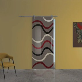 Porta scorrevole Carpet4 in alluminio multicolore, L 88 x H 215 cm, con binario Ermes Sinistra