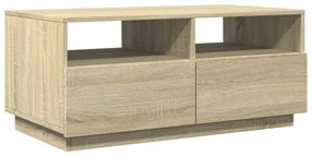 Tavolino da salotto gambe in metallo rovere sonoma 90x49x40 cm
