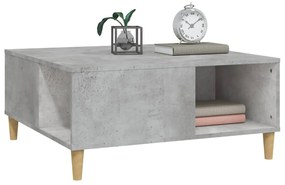 Tavolino salotto grigio cemento 80x80x36,5 cm legno multistrato
