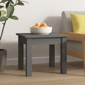 Tavolino Da Salotto Grigio 35x35x30 Cm Legno Massello Di Pino /