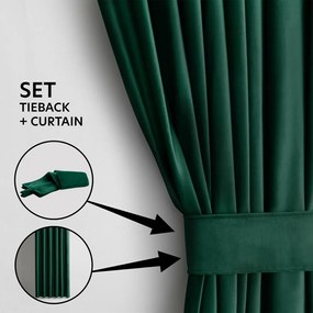 Tenda parzialmente oscurante verde scuro in velluto 140x245 cm Eyelets – Restilo