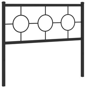 Testiera in metallo nero 100 cm