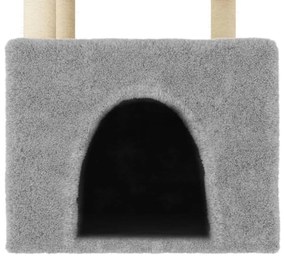 Albero per gatti con tiragraffi in sisal grigio chiaro 109,5 cm