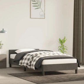 Giroletto Senza Materasso Grigio Scuro 100x200 Cm Velluto /