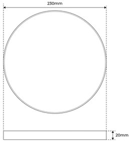 Plafoniera LED 24W Rotonda Ø230mm IP54 Bianco Slim Dimmerabile