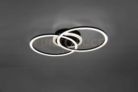 Venida plafoniera led 25w 3000lm, 3000k doppio cerchio nero opaco c...