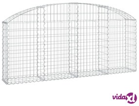 vidaXL Cesto Gabbione ad Arco 200x30x80/100 cm Ferro Zincato