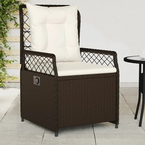 Sedie da giardino reclinabili 2 pz marrone in polyrattan